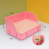 Rabbit Litter Box Pet Litter Pan Trainer Bunny Litter Box Cleaner for Hamster Chinchilla Ferret Hedgehog Pet Supplies rožinė
