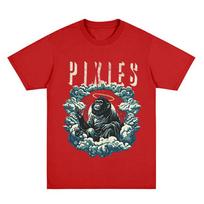 Pixies Graphic T-shirt Stardust Monkey Gone To Heaven Graphic Print Tee Unisex Casual Cotton Tops Summer Daily Wear XXL raudona