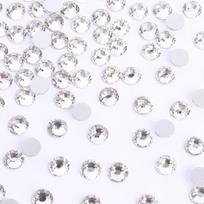 Transparent Luminous Glass Rhinestones Non Hotfix Bulk Ab Crystal Cut Rhinestone Flatback Silver 1 Bag Round Shape SS12 (3.0-3.2mm) -1440 PCS white