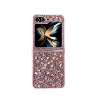 Naujas Samsung Z Flip 7 dėklas Galaxy Z Flip 7 FE, su blizgučiais, deimantinis telefono dėklas zflip7 rožinė