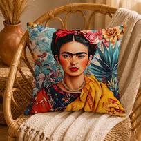 Art FFrida KahloS Cushion Cover Ultra Soft Pillowcase CloudLike Comfort Fabric with Concealed Zipper 50cmx50cm(20x20Inch) black