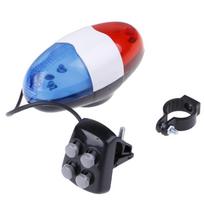 1Pc Bicycle Bell 4 Tone Bicycle Horn Handlebar Bike  Light Electronic Siren one size gray