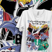 Digimon Imperialdramon Fighter Mode Graphic T Shirt Veemon Wormmon Evolution Group Print Short Sleeve Crew Neck Unisex Anime Streetwear Tops Tees S white