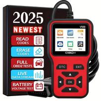 V500 Obd2 Scanner Auto Car Diagnostic Tool With Color Screen Code Reader And Ecu Health Inspection Functionality raudona