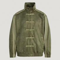 Unisex retro mandarinų apykaklės lino mišinio striukė, koledžo stiliaus laisvalaikio viršutinis drabužis Large augalų žalia