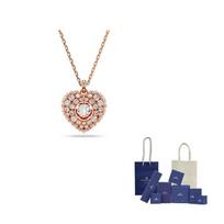 Swarovski Cubic Zirconia, Faux Crystal, Rose Gold Tone Plated, Faux Pearl Necklaces Women's Rose Gold 5680402 F-Branded gift bag rožinio aukso spalvos