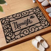 Namaste durų kilimėlis Neslystantis guminis pagrindas Lauko įėjimo grindų kilimėlis Dekoratyviniai kilimai Sveikinimo kilimėlis Prieškambaris 60cmx40cm brown