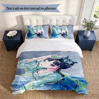 The Apothecary Diaries 3‑Piece Bedding Set Soft Microfiber Duvet Cover Pillowcases Comfortable Bed Linen for Bedroom Decoration 135cmx200cm gray