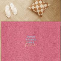 Korean Dopamine Wire Loop Home Floor Mat Door Home Can Be Cut PVC Dirt-Resistant Non-Slip Dust Removal Foot Mat 400MMx600MM pink