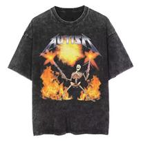 Autizmo Skeletas Memas Marškinėliai Žmogus Juokingas Kaukolė Vyrai Moterys Harajuku Gotikiniai Vintage skalbti Marškinėliai Perdyddelio Laisvalaikio Medvilniniai Marškinėliai 3XL black