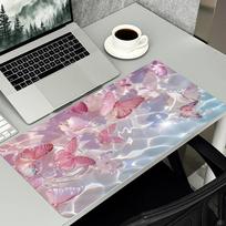 Pink Beach Ocean Floral Large Gaming Mouse Pad Non Slip Rubber Base Extended Mouse Mat For Pc Laptop Gaming Office Desk Setup 800x300x2mm white