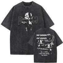 MF DOOM Išplėtos juodos spalvos grafinis marškinėlis Hip Hop Rap Streetwear Unisex Tee L black