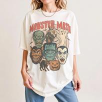 HOT Monster Mash Shirt: Retro Halloween Spooky Season Tee FREESHIPING XL gray