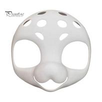 PLA Fursuit Mask Head Base Mask, DIY 3D Furry Animal White Costume Accessory Unpainted Therian for Halloween Cosplay Costume, A white