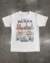 Munich Germany T-Shirt, Bavarian Landmark Oktoberfest Travel Souvenir Tee 2XL gray