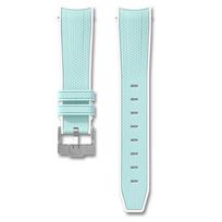 Advanced Silicone Strap For Omega X Swatch Joint MoonSwatch 20mm Quick Release Curved End Watch Band For Rolex Seamaster 300 20mm white