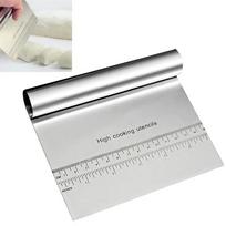 Food Grade Stainless Steel Chopping Board 304 Cutting Board Non-slip Edge Suitable for Cutting Vegetables Pastries Kitchen Tools 6 dough scraper gray