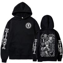 Anime Death Note Yagami Light Ryuk Hoodies Men's Women Clothing Fashion Long Sleeves Oversized Hooded Sweatshirts Streetwear M black