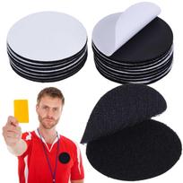 Double-sided self-adhesive round Velcro referee patches, black 15PCS 6cm gray