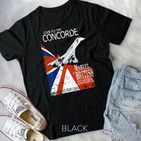 Concorde Retro Vintage British Aircraft Travel Pilot t-shirt Unisex T-shirt L white