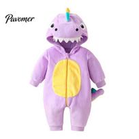 Infant Fleece Onesie Baby Dinosaur Costume, Halloween Hooded Outfit, Soft Plush Jumpsuit Cute with Spikes And Tail for Toddlers Boys Girls Holiday 3-6M violetinė