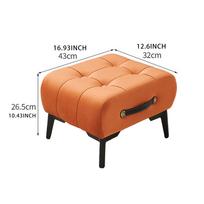 Footstool Ottoman Bench Solution for Home oranžinė
