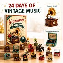 Christmas Countdown, 2D Acrylic Gramophone Collection One Size black