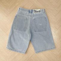 Mens Baggy Straight Cut Skateboard Jeans Washed Denim Pants Casual Streetwear Low Waist Large gray