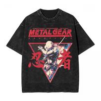 Man T Shirt Metal Gear Solid 3 Snake Eater Washed T Shirts Game Summer Tee Shirt Vintage Loose Casual Tops Birthday Gift 5XL juoda