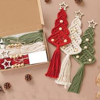 Kalėdinės eglutės gobeleno rinkinys: Pasidaryk pats rankų darbo sienos kabinamas dekoras ir ornamentų rinkinys New Christmas Tree Material Pack white