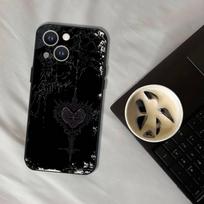 Gotikinė koketė kibersigilizmas Telefono dėklas iPhone 16,15,14,13,12,11,Pro,XS,Max,XR,Plus,E,SE4,Mini Juodas minkštas dėklas iPhone16e