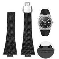 Tissot PRX T137 FKM Super player laikrodžiui 11mm 12mm vyrams ir moterims Laikrodžio dirželis Fluoro kaučiuko Apyrankė Greito atsegimo Laikrodžio dirželis 11mm black