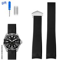 Guminis silikoninis laikrodžio dirželis Atsparus vandeniui apyrankės laikrodžio dirželiai TAG HEUER AQUARACER 300 WAY201B serijos laikrodžio grandinėlė 22mm 22mm gray