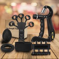 Grip Strength Trainer Kits Forearm Strengthener with Adjustable Resistance Strengthener Set Finger Strengthener Hand Gripper. Beige brown