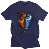 Custom Mortal Kombat Sub Zero Scorpion T Shirts Men Pure Cotton Tee Tops Fighting Game Tshirt ShortSleeve Casual Tshirt L black