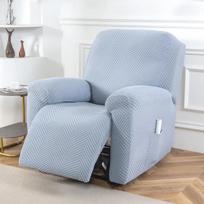 Premium 1/2/3 Seater Jacquard Recliner Sofa Cover for Living Room Stretch Single Couch Slipcovers All-inclusive Armchair Slipcovers Home 1 Seater(4pcs) white
