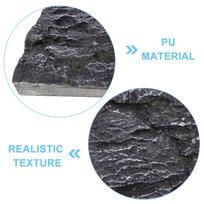 3D Terrarium Background Board Realistic Rock Texture Lightweight Reptile Tank Aquarium Fish Tank Decor Landscape Scene Wall 45X30X3.5CM gray