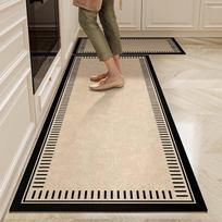 Virtuvės vandeniui atsparus kilimėlis Pvc odos grindų kilimėlis Ilgi kilimai Neslystantys pėdų kilimėliai Smėlio spalvos minimalistinio stiliaus namų dekoravimo kilimas 50x80cm gray