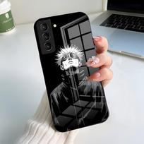 J-Jujutsu K-Kaisen G-Gojo telefono dėklas, skirtas Samsung A56 A36 A26 A16 A15 A25 A35 A55 A14 A34 A24 A54, stiklinis dėklas Samsung A12 4G gray