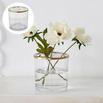 Clear Vase for Floral Arrangements, Terrarium Planter, Spring Garden Wedding Party Table Decor Irregular Lid 12cm beige