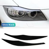 For BMW 3 Series E90 E91 2005 2006 2007 2008 2009 2010 2011 Sedan / Touring Tuning 2Pcs ABS Gloss Headlight Eyebrows Eyelid  black