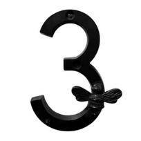 Bitės namo numeris laukui Atsparus oro sąlygoms Lydinio Plaukiojantys adreso numeriai Metalinė numerio lentelė 3 juoda