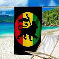 Ethiopian Flag With Lion And Stars Microfiber Beach Towel, Lightweight And Quick-Dry, for Summer Travel, Beach Essential, Swimming Pool Outdoor 80cmx160cm(31x63inch)