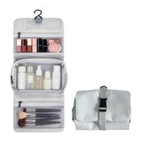 Multiple Pockets Detachable Toiletry Bag Folding with Hanging Hook Hanging Makeup Bag Large Capacity Cosmetics Bag for Home pilka
