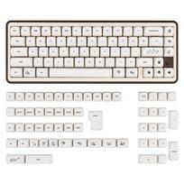 133 Key Macaron Colored PBT Keycap MOA Configuration Cute Girl Keycap Gift Compatible with Cherry MX Mechanical Keyboard MOA Keycaps white