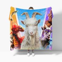 Goat Simulator Be funny Flannel Blanket for Sofa Decoration Trick hilarious play pranks Throw Blankets For Bed Size: 75*100cm, Weight: 320 GSM