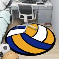 VIKAMA Biliardo 8 kamuoliukų apvalus kilimas Juodas baltas su skaičių spaudiniu Neslystantis grindų kilimas Vaikų miegamojo žaidimų kambario stalo dekoravimui 80cmx80cm
