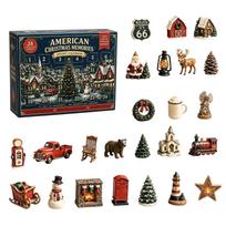 Christmas Advent Calendar with Days of Ornaments - Flat 2D Design for Holiday Countdown One Size mėlyna