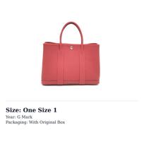 HERMES Garden Party Negonda Calfskin Handbag 30 Women's 5X Rouge Piment Pepper Red H051568CK5X One Size 1