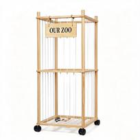 Children's Toy Storage Rack with Wheels - Large Capacity Plush & Figure Shelf beige